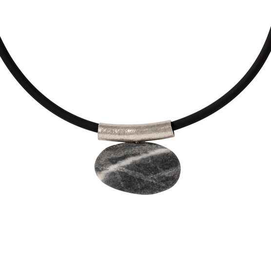 Large river stone pendant necklace